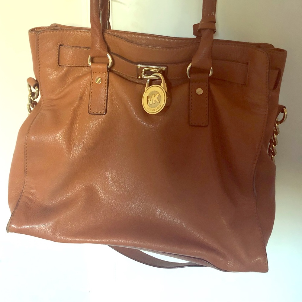 Michael Kors tan large Hamilton bag